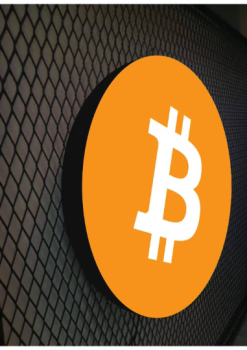 Bitcoin Logo Led Illuminated Sign Wall Light! (round)
